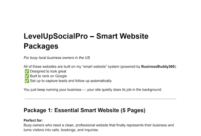 build your local business website